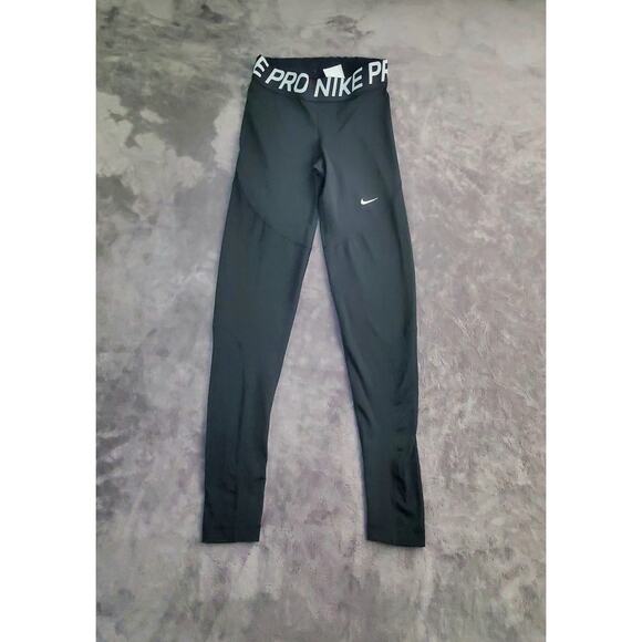 Nike Pro Womens Sz S Dri-Fit Tight Fit Full Length Long Leggings AO9968 Black 25 - Picture 1 of 9